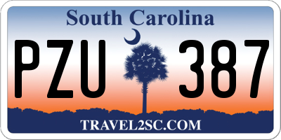 SC license plate PZU387