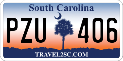 SC license plate PZU406