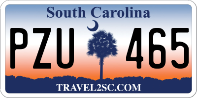 SC license plate PZU465