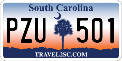 SC license plate PZU501