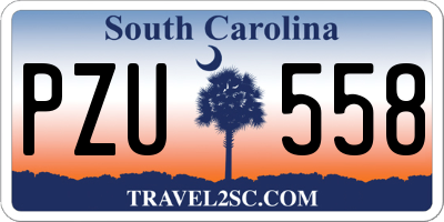 SC license plate PZU558