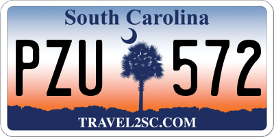SC license plate PZU572