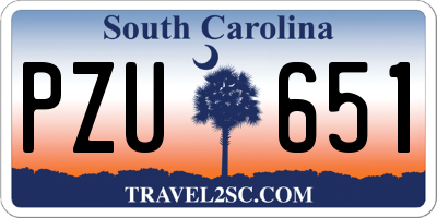 SC license plate PZU651