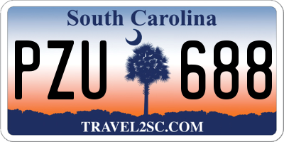 SC license plate PZU688