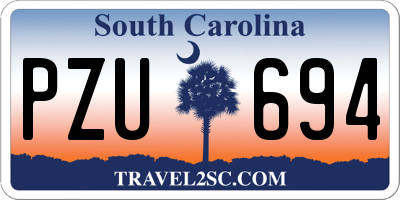 SC license plate PZU694