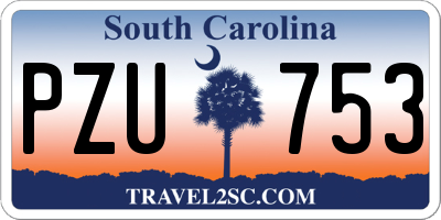 SC license plate PZU753