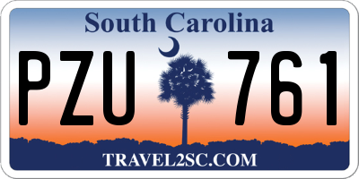 SC license plate PZU761