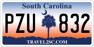 SC license plate PZU832