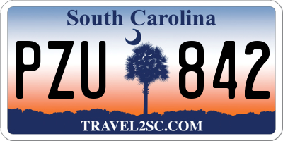SC license plate PZU842