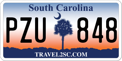 SC license plate PZU848