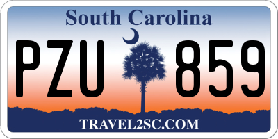 SC license plate PZU859