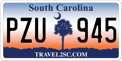 SC license plate PZU945