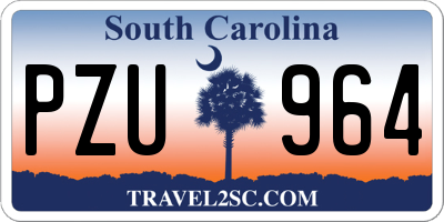 SC license plate PZU964