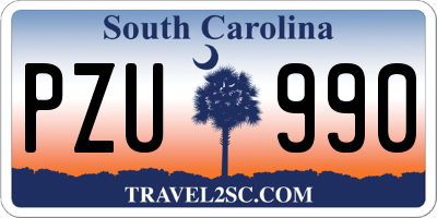 SC license plate PZU990