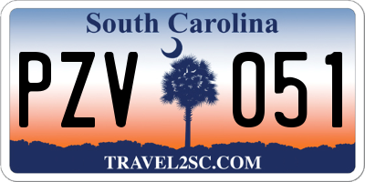 SC license plate PZV051