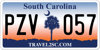 SC license plate PZV057