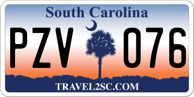 SC license plate PZV076