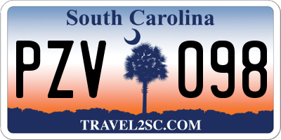 SC license plate PZV098