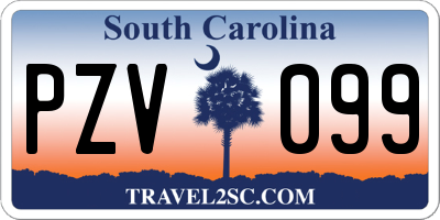 SC license plate PZV099