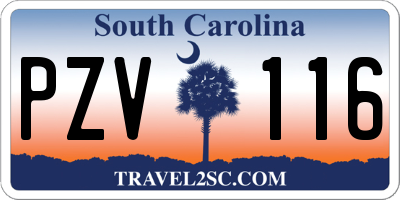 SC license plate PZV116