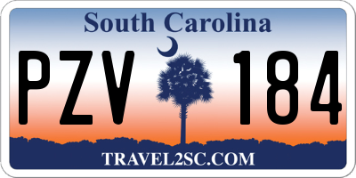SC license plate PZV184