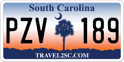 SC license plate PZV189