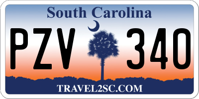 SC license plate PZV340