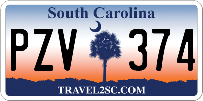 SC license plate PZV374