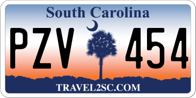 SC license plate PZV454