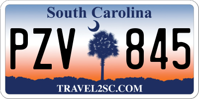 SC license plate PZV845