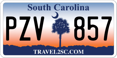 SC license plate PZV857