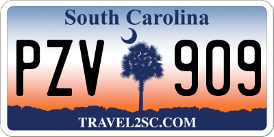 SC license plate PZV909