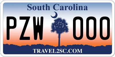 SC license plate PZW000