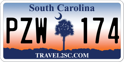 SC license plate PZW174