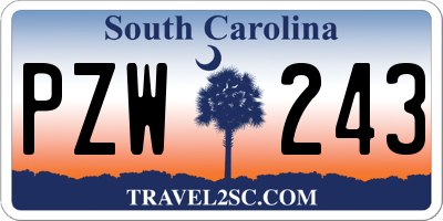 SC license plate PZW243