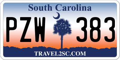 SC license plate PZW383