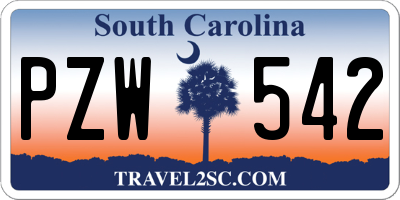 SC license plate PZW542
