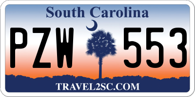 SC license plate PZW553