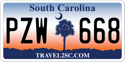 SC license plate PZW668
