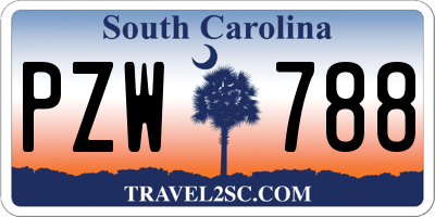SC license plate PZW788