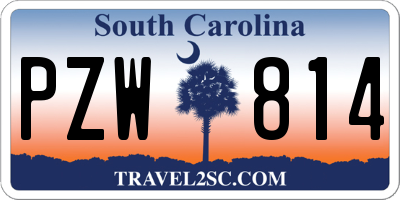SC license plate PZW814