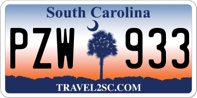 SC license plate PZW933