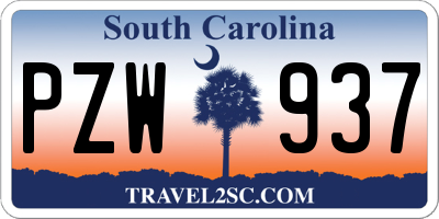 SC license plate PZW937