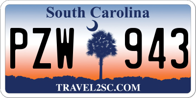 SC license plate PZW943