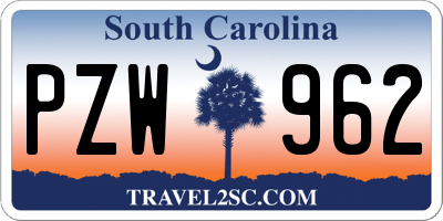 SC license plate PZW962