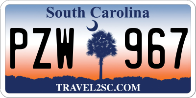 SC license plate PZW967