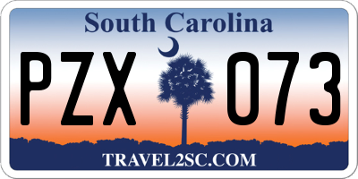 SC license plate PZX073