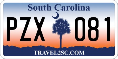 SC license plate PZX081