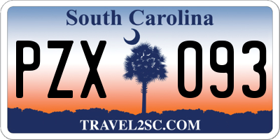 SC license plate PZX093