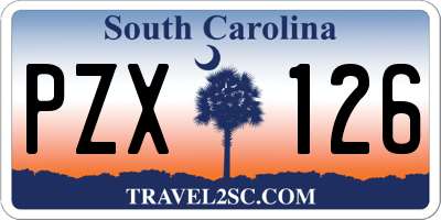 SC license plate PZX126